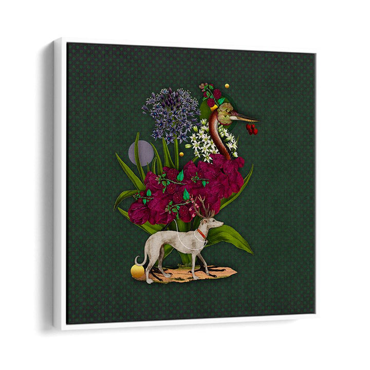 Whimsical ENCHANTED FOREST VII, ANIMAL PAINTINGS featuring vibrant flora and enchanting wildlife for your home decor.