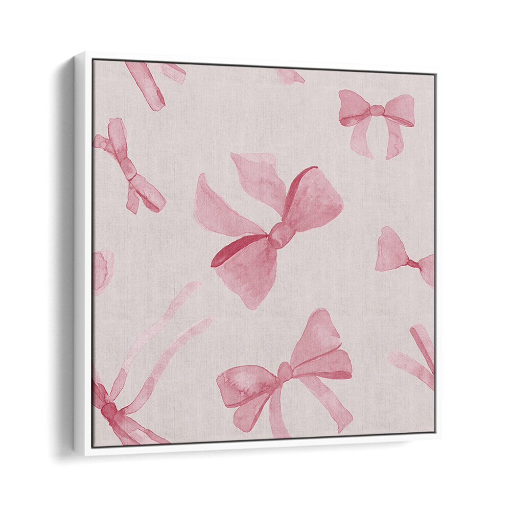 Delicate pink bows in WATERCOLOUR BOWS VIII, perfect for kids room paintings to inspire creativity and charm.