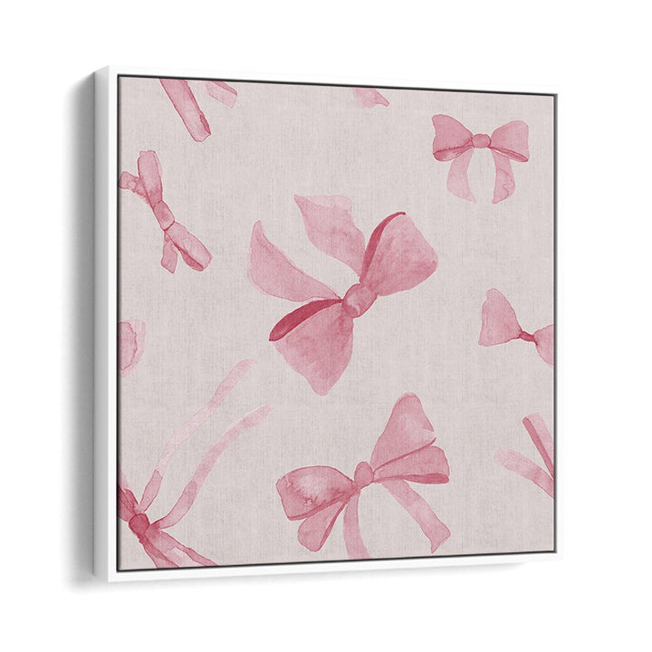 Delicate pink bows in WATERCOLOUR BOWS VIII, perfect for kids room paintings to inspire creativity and charm.