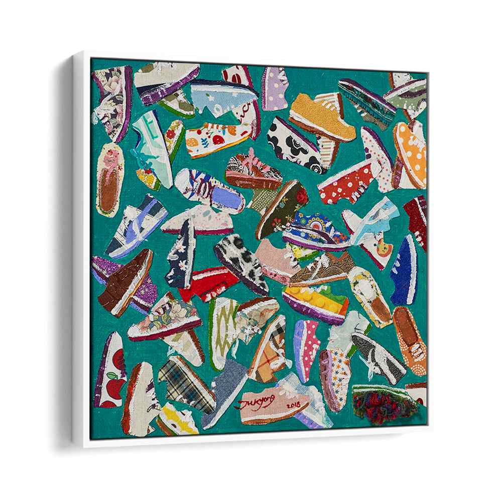 Colorful array of artistic shoes featured in SHOES, FASHION POSTERS for vibrant home decor. Perfect for style lovers!