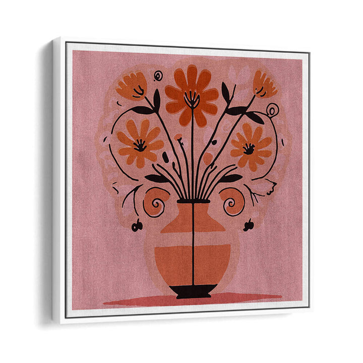 ABSTRACT FLOWERS IN A VAS , FLORAL FLOWER PAINTINGS