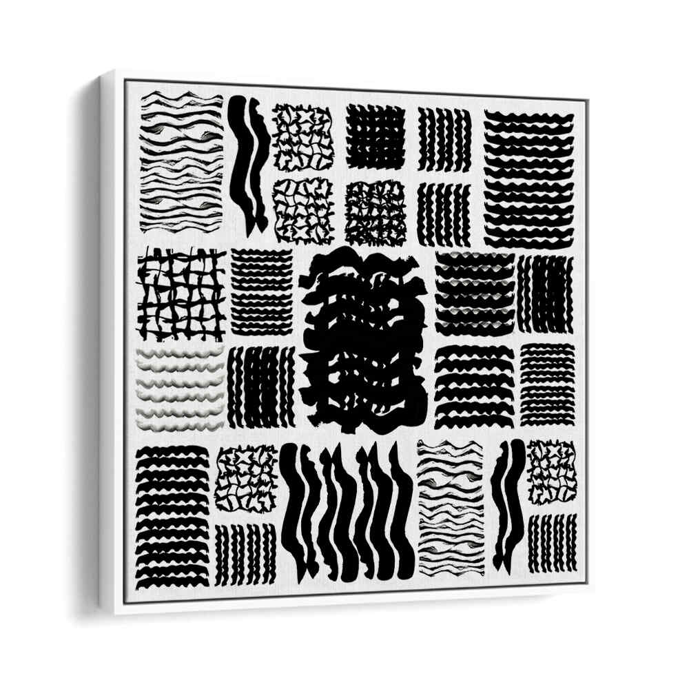 SQUIGGLE GRID II, GEOMETRIC ART PRINTS feature bold black and white patterns, perfect for modern home decor.