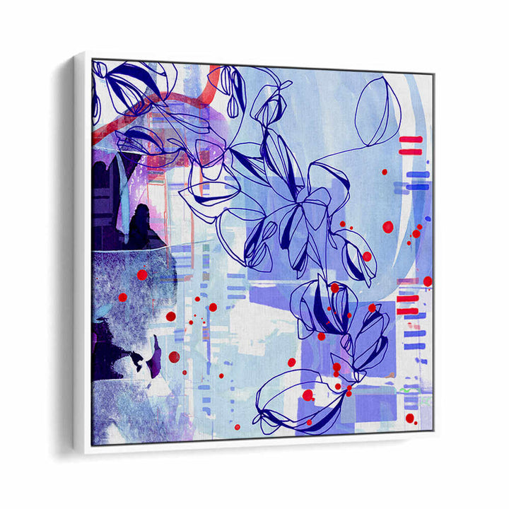 BLUE FLORAL ELEGANCE , ORGANIC FORMS