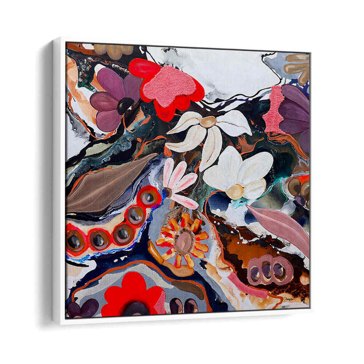 COLORFUL FLORAL WHIRLWIND , FLORAL FLOWER PAINTINGS