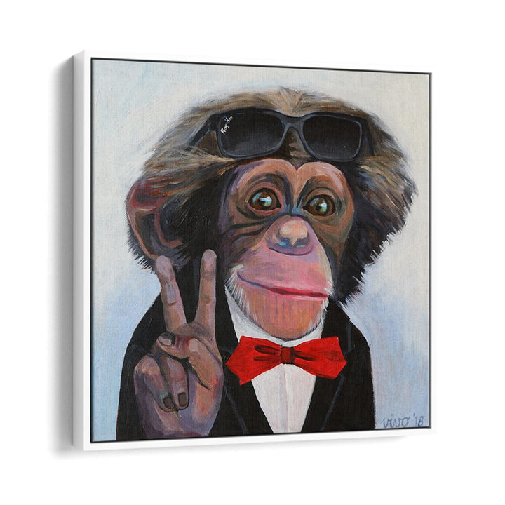 Stylish COOL PRIMATE CHARM, COMIC POSTERS featuring a cheerful monkey in sunglasses, perfect for comic lovers.