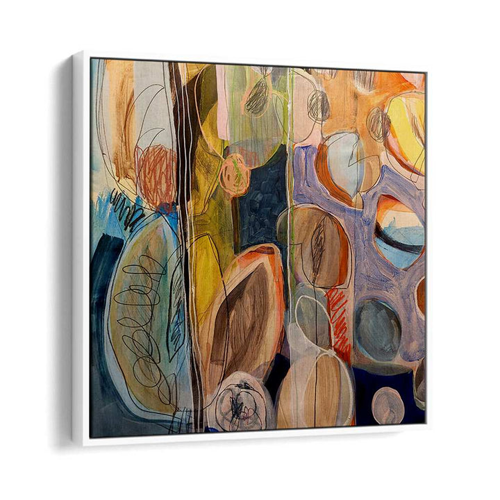 Vibrant colors and fluid brush strokes define ELEMENTS ORGANISEES IV, captivating abstract paintings for your space.