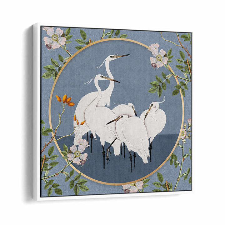 GRACEFUL EGRETS' ELEGANCE , ANIMAL PAINTINGS