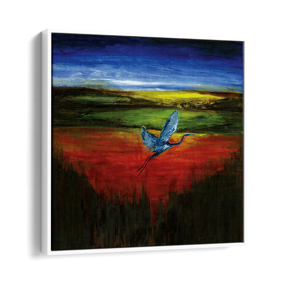 HERON SUN AND WATER , ANIMAL PAINTINGS