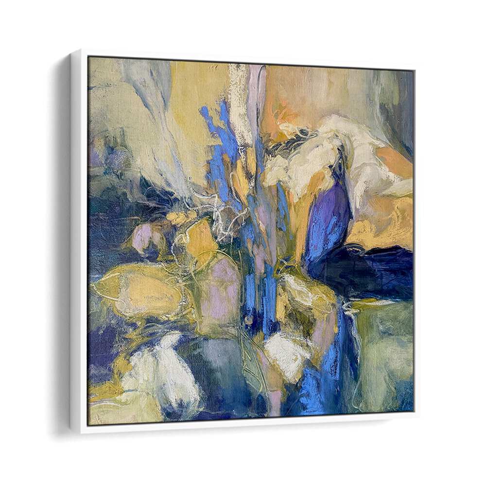 Stunning IRISES, ABSTRACT PAINTINGS in vibrant colors, enhancing modern home décor with elegance and style.