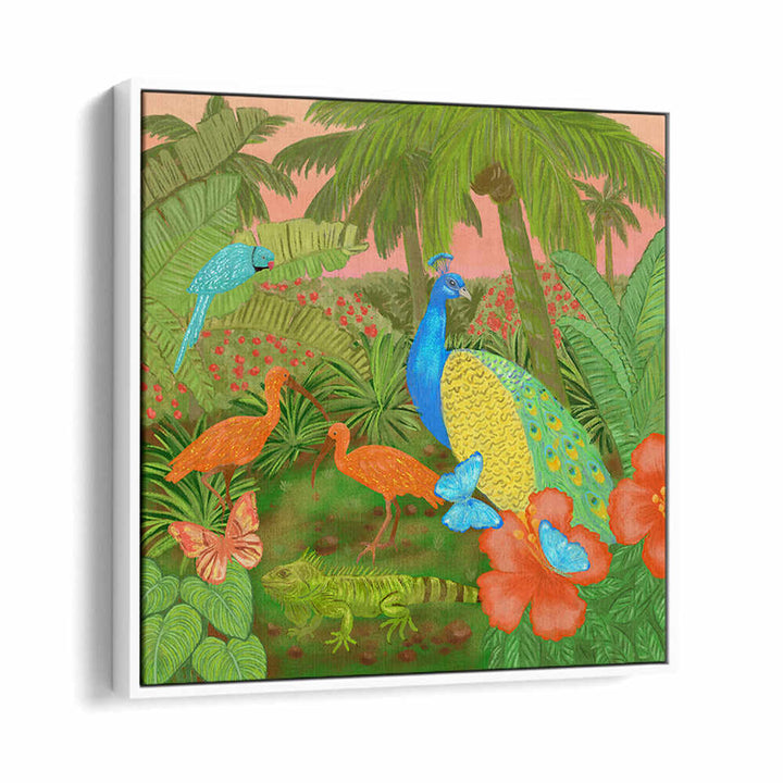 JUNGLE PARADISE SCENE , ANIMAL PAINTINGS