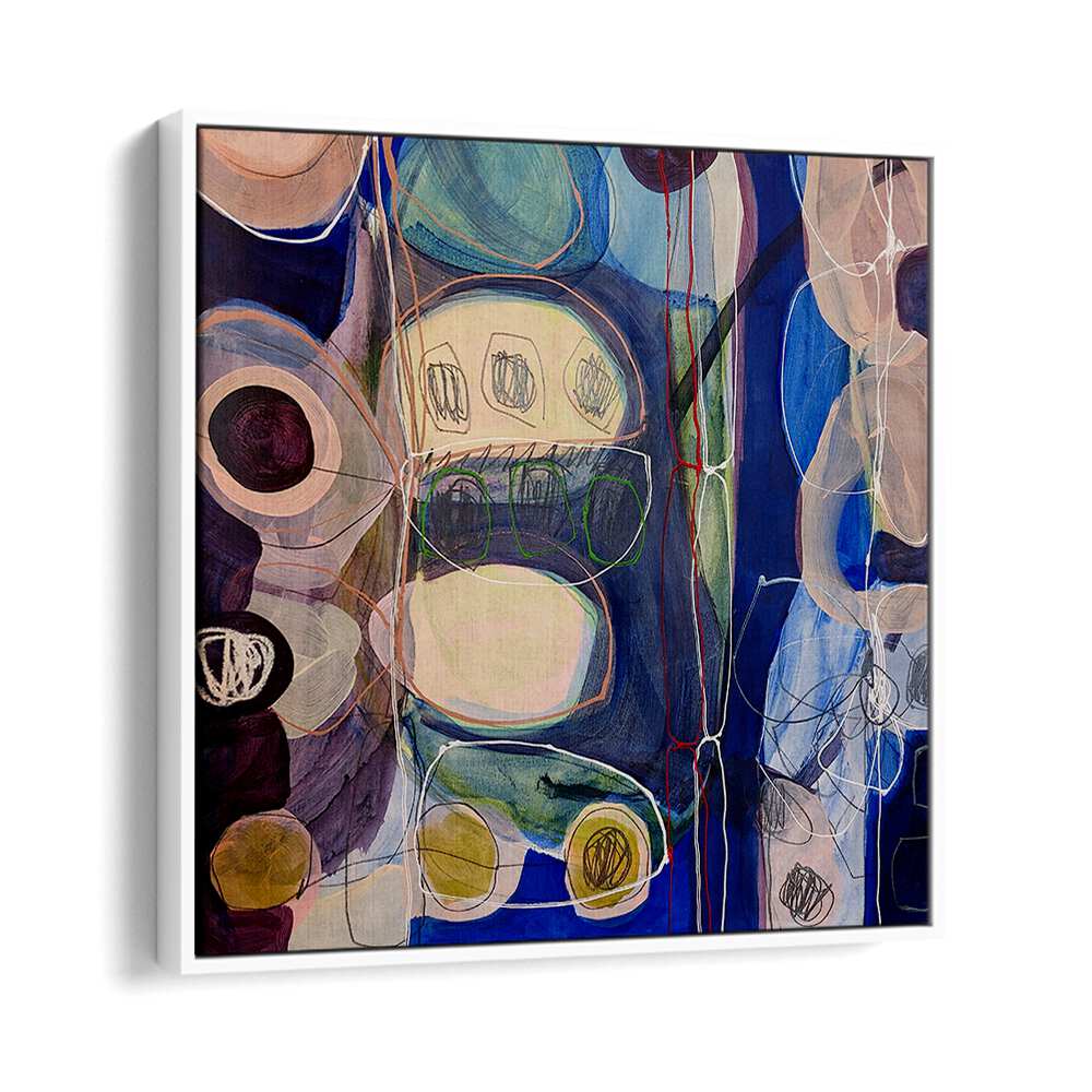 Vibrant LITTLE MONSTERS I, ABSTRACT PAINTINGS, showcasing modern expressionism with fluid brush strokes.
