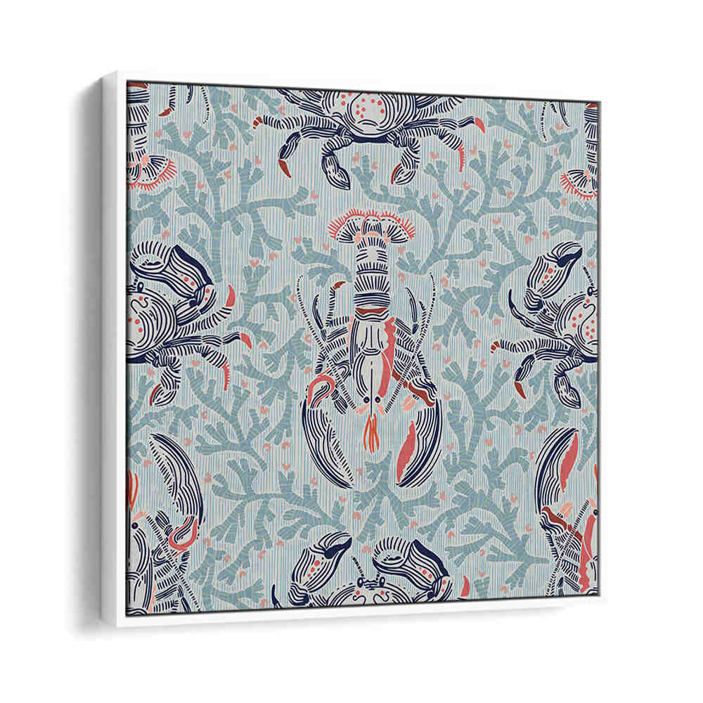 Colorful LOBSTER AND CRAB COASTAL II beach paintings showcasing intricate sea life details for coastal home decor.