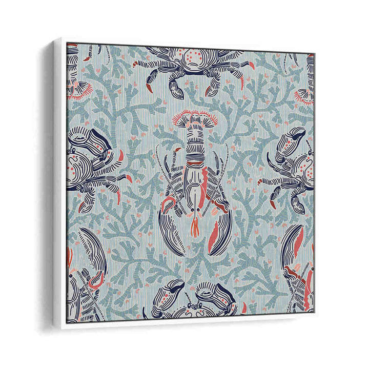Colorful LOBSTER AND CRAB COASTAL II beach paintings showcasing intricate sea life details for coastal home decor.