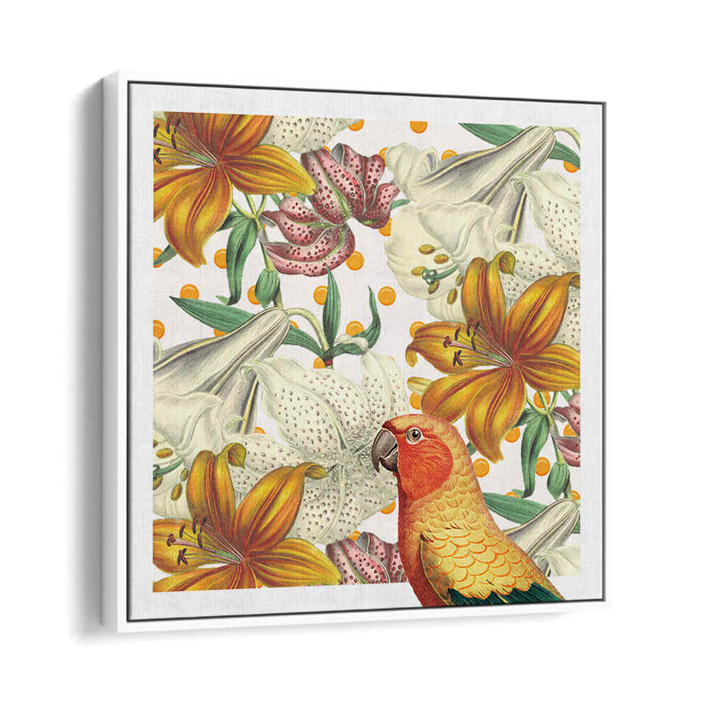 PARROT IN BLOOM , ANIMAL PAINTINGS
