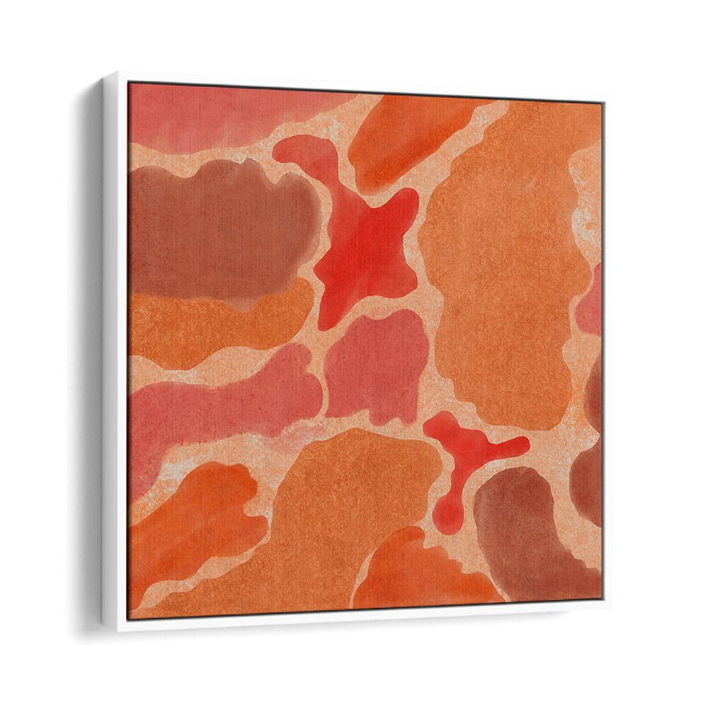 Vibrant orange hues in TEXTURES OF TERRA V, ABSTRACT PAINTINGS add modern elegance to any living space.