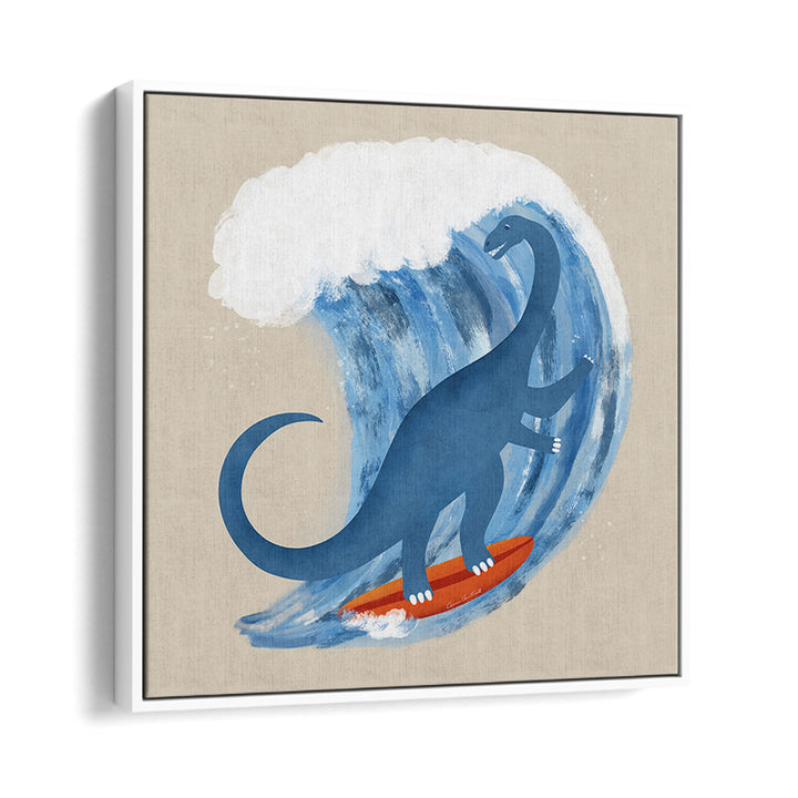 WHIMSICAL SURFING DINOSAUR