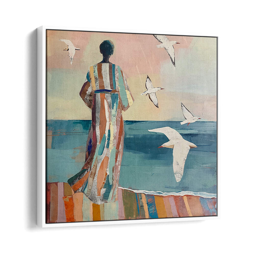 WOMAN AND SEAGULL , PORTRAITS & FIGURATIVE ILLUSTRATIONS