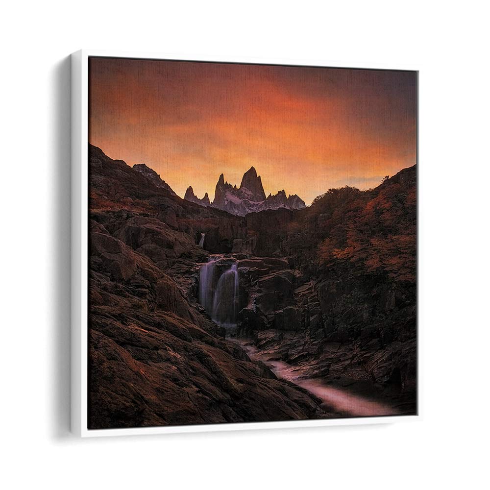 WATERFALL SUNSET , LANDSCAPE PHOTO PRINTS , LANDSCAPE PHOTOGRAPHY