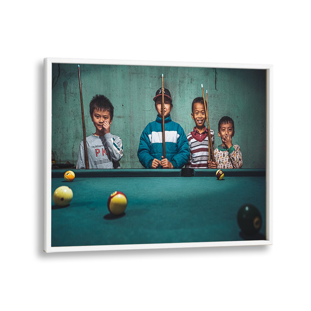 ABSTRACT painting - PLAYING SNOOKER IN THE MOUNTAINS by Asianmonk