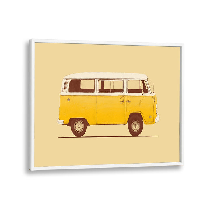 YELLOW VAN BY FLORENT BODART, AUTOMOTIVE ART PRINTS