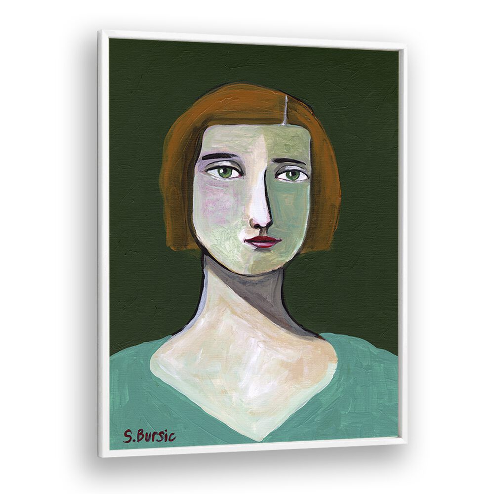 Vintage painting - GREEN LADY by Asianmonk