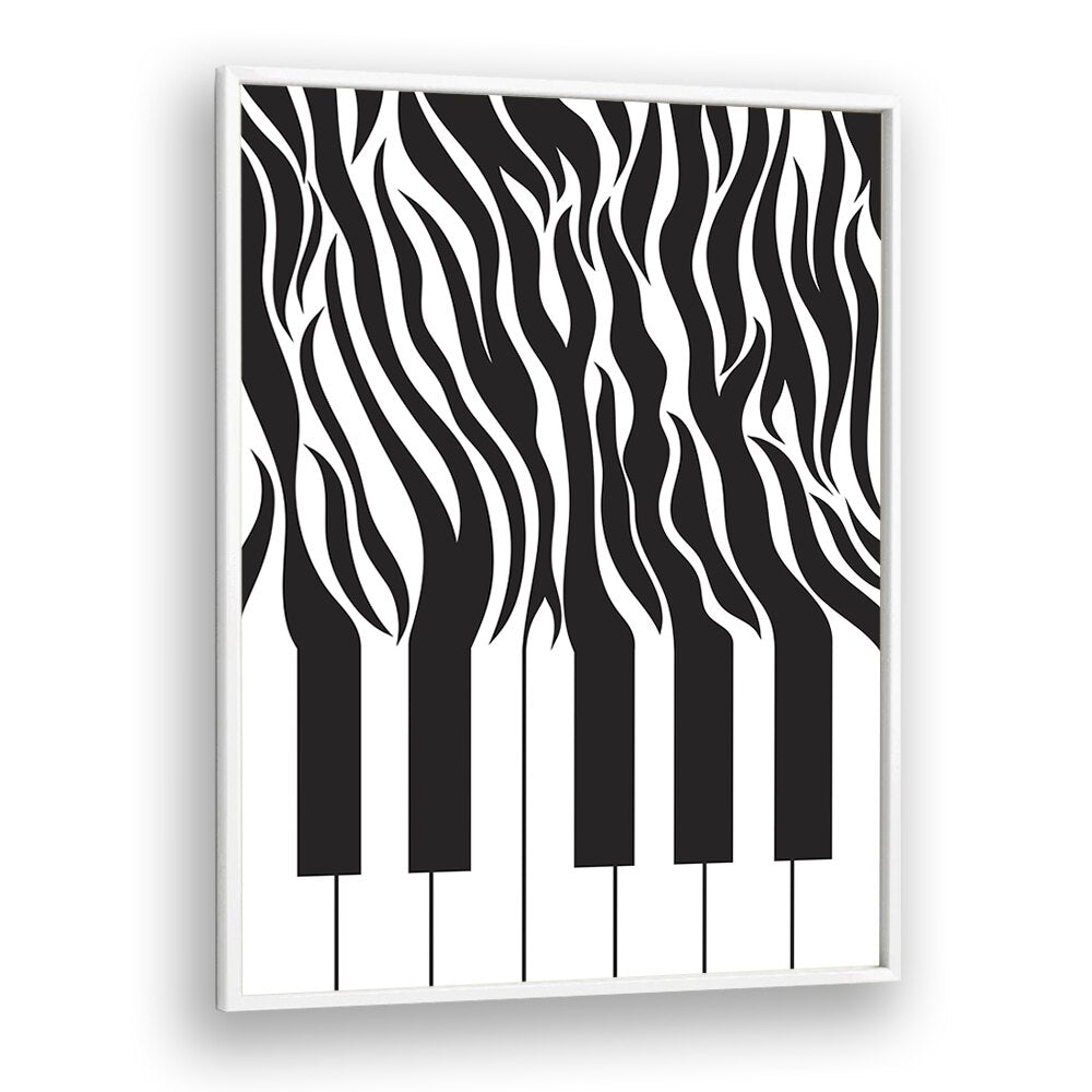 ZEBRA PIANO PRINT BLACK AND WHITE BY SARAH MANOVSKI, ART PRINT