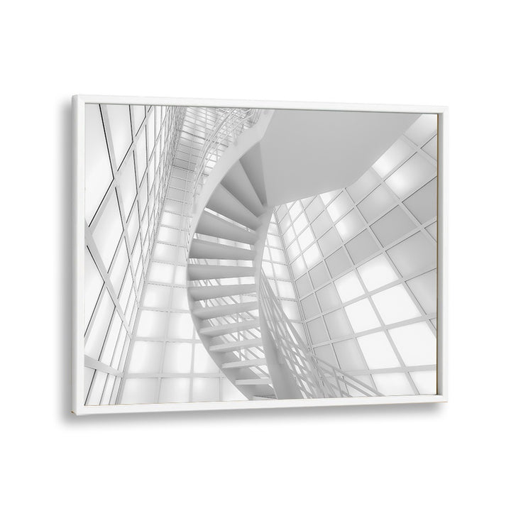 ABSTRACT painting - STAIRS IN WHITE by Asianmonk