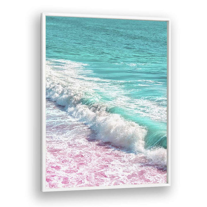 surreal painting - WAVES CRASHING IN PINK AND BLUE by Asianmonk