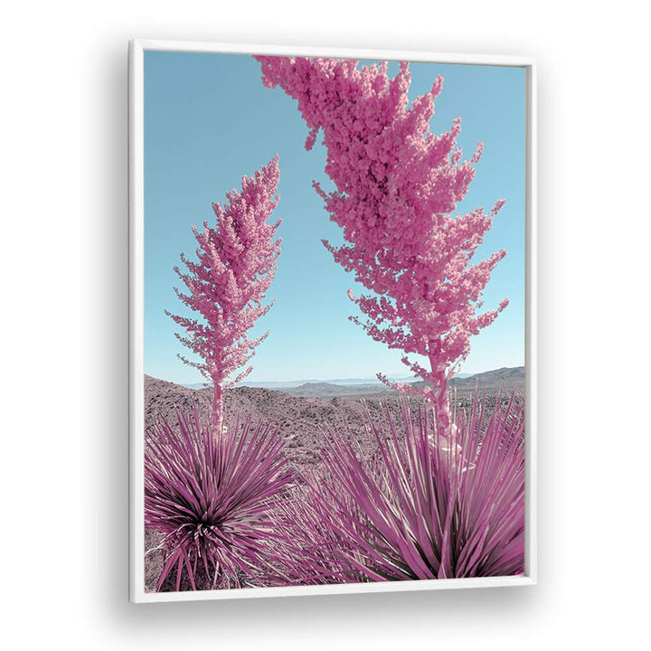 surreal painting - BLOOMING PINK YUCCAS IN THE MOJAVE DESERT by Asianmonk