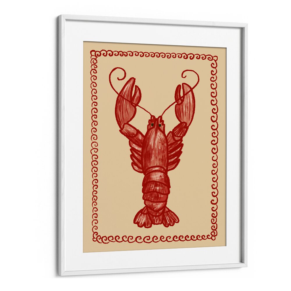 Stylish ARAGOSTA, KITCHEN POSTERS featuring a vibrant lobster illustration, perfect for any seafood lover's decor.