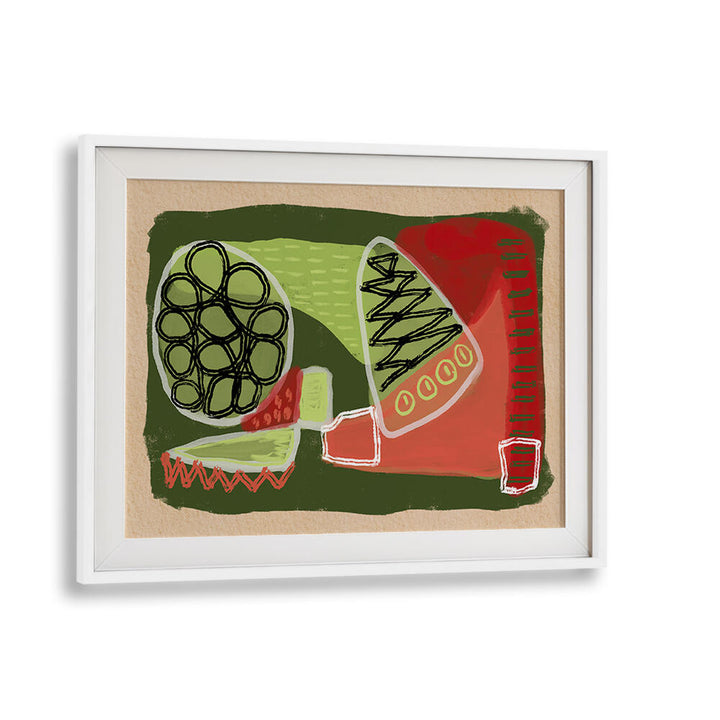 ABSTRACT GREEN AND RED , ABSTRACT PAINTINGS