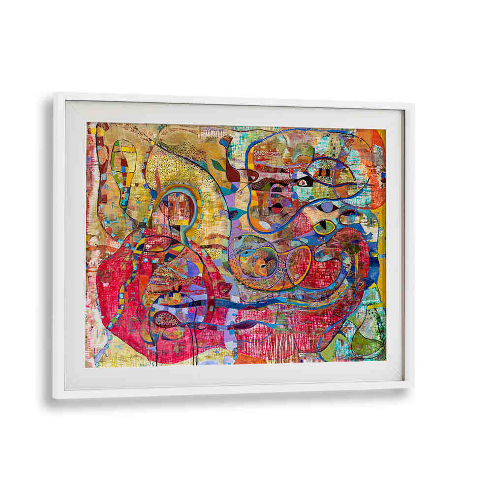 WhiteMount BABY , ABSTRACT PAINTINGS framed abstract artwork with soft pastels, organic shapes and warm, tender nursery appeal