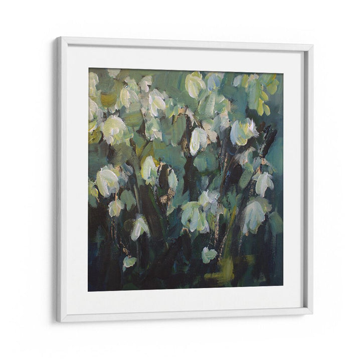 Abstract painting featuring delicate flowers, part of the BLOOMING SERENITY, FLORAL FLOWER PAINTINGS collection.