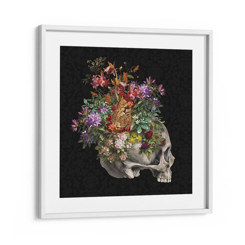 BLOOMING SKULL WITH BUTTERFLY