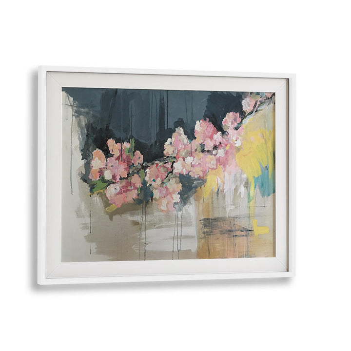 Bright pink blossoms in bloom create a vibrant atmosphere in stunning floral flower paintings for your decor.