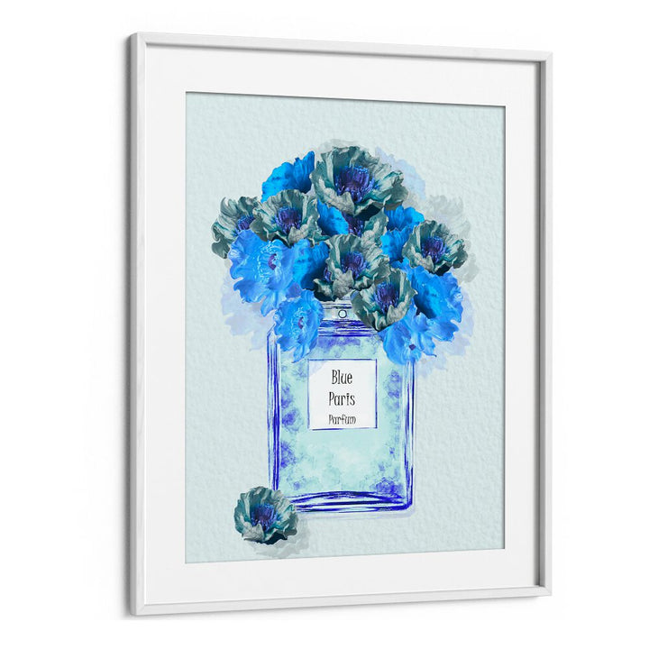 Elegant BLUE PARIS PARFUM fashion poster featuring a stunning floral design, perfect for enhancing your decor.