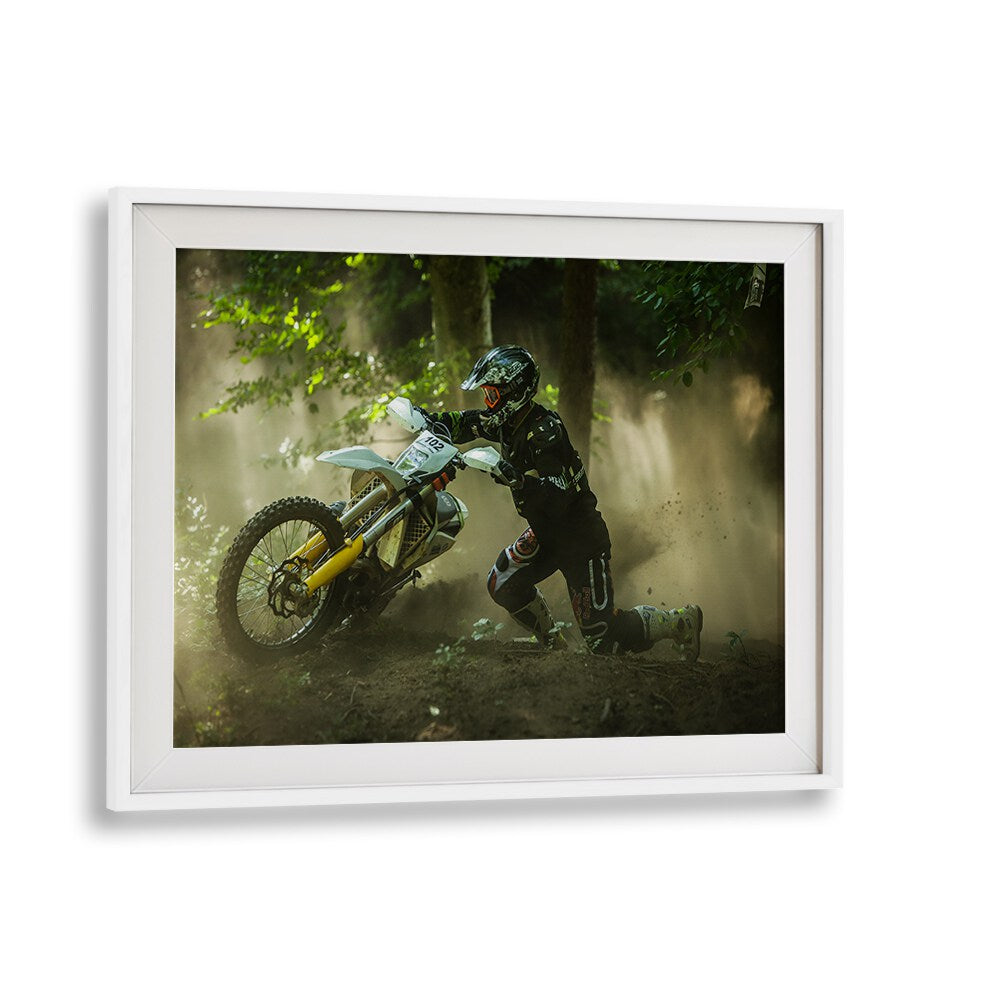Dynamic rider navigating rugged terrain, showcasing the thrill of nature in CARPATH ENDURO I, PHOTOGRAPHY PRINTS.