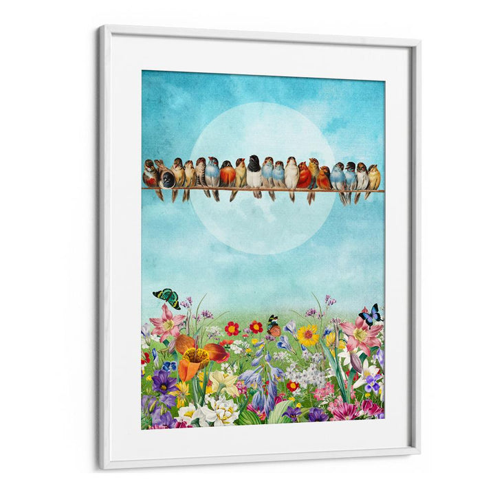 CHEERFUL BIRDS AND BLOOMS
