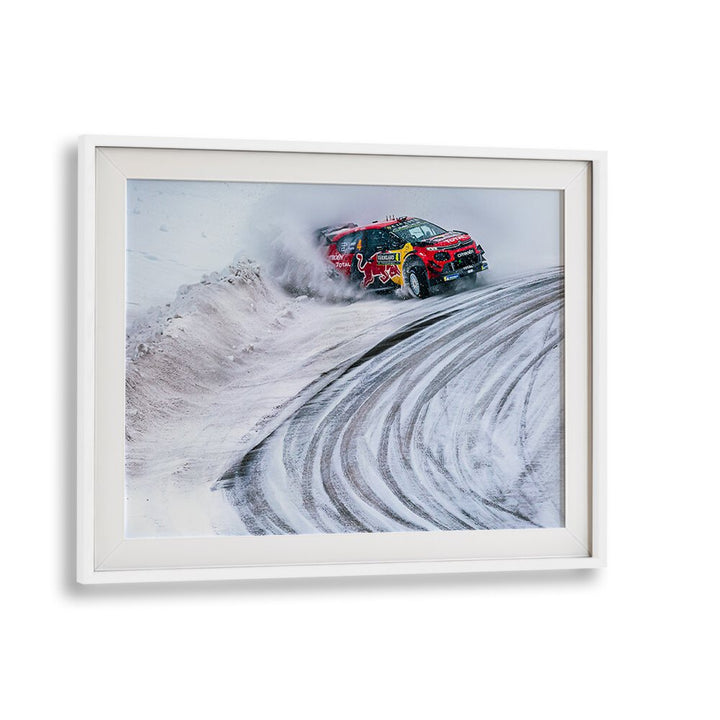 CITROEN C3 WRC racing through snow, showcasing the thrill of rally racing in stunning photography prints.