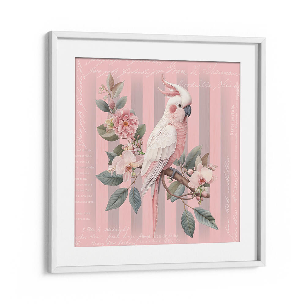COCKATOO PASTEL PINK , ANIMAL PAINTINGS