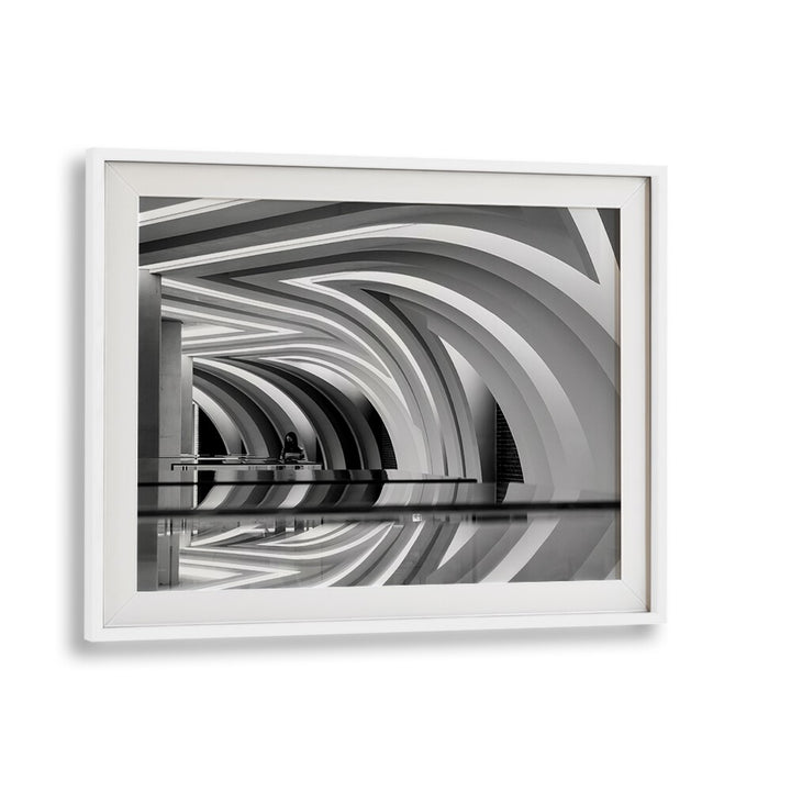 Sophisticated CURVED II, PHOTOGRAPHY PRINTS showcase captivating architectural lines in a stunning black and white design.