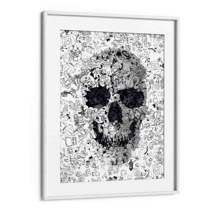 DOODLE SKULL , SURREAL ART PRINTS