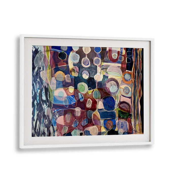Colorful abstract painting "ELEMENTS ORGANISEES I, ABSTRACT PAINTINGS" enhancing modern decor with artistic flair.