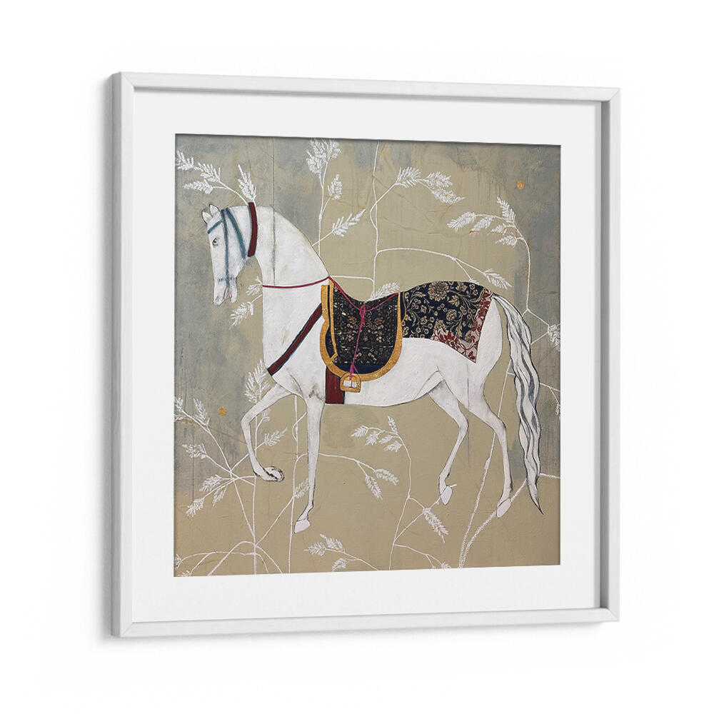 Elegant horse tapestry showcasing EQUESTRIAN ELEGANCE TAPESTRIES, ANIMAL PAINTINGS for nature lovers.