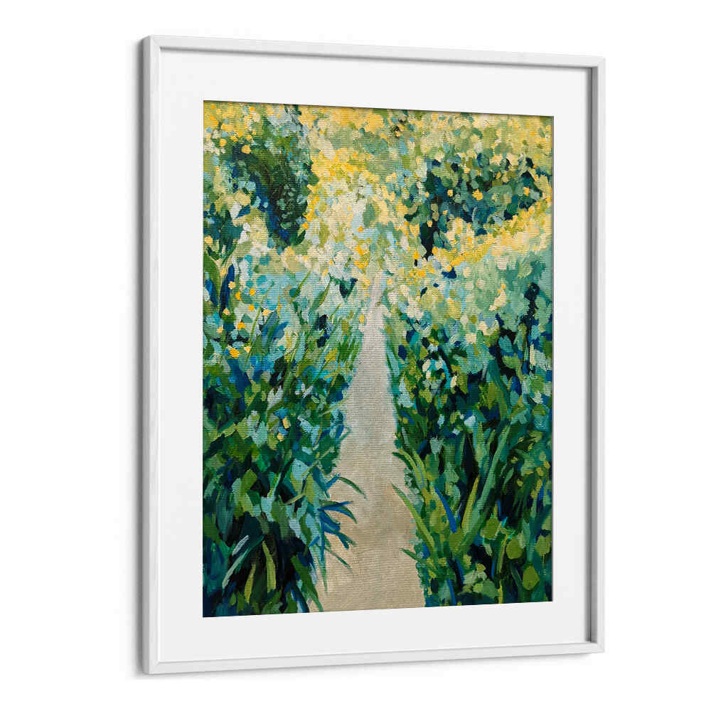 GARDEN PATH , FLORAL FLOWER PAINTINGS
