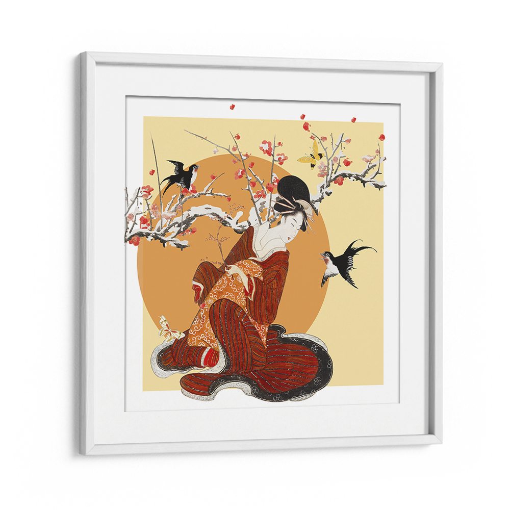 GEISHA PLUM BLOSSOMS SWALLOWS