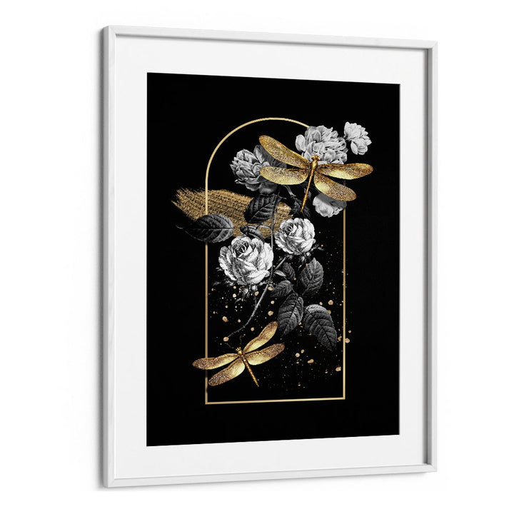 GILDED DRAGONFLIES AND ROSES
