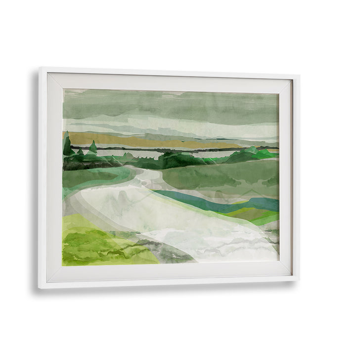 Lush greenery and tranquil scenery in GREEN PASTURES I, LANDSCAPE PAINTINGS, perfect for elevating any space.