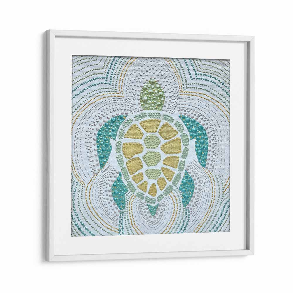 Vibrant GREEN SEA TURTLE, ANIMAL PAINTINGS add a touch of abstract wildlife decor to any space.