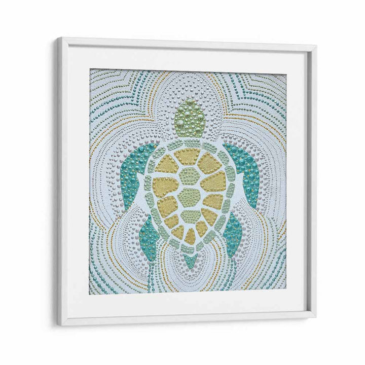 Vibrant GREEN SEA TURTLE, ANIMAL PAINTINGS add a touch of abstract wildlife decor to any space.
